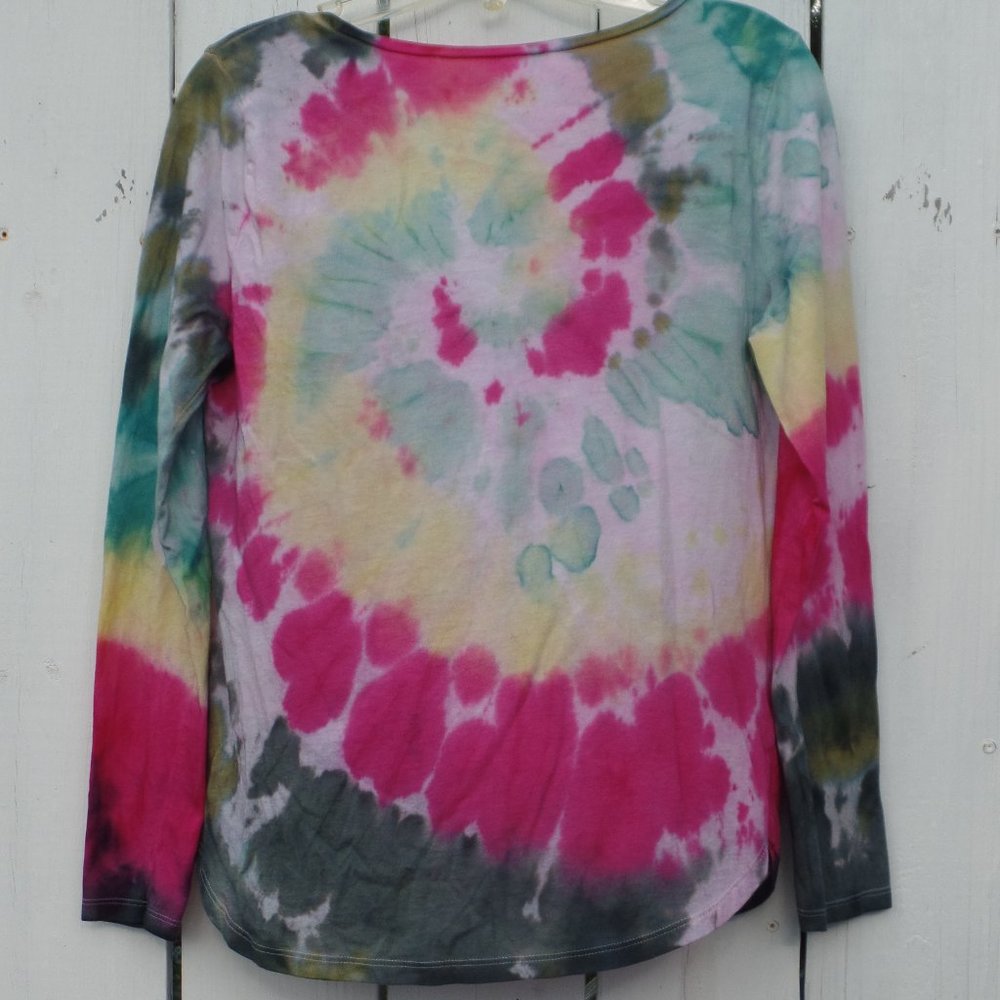 Ann Taylor Tie Dye Shirt Women's Large Long Sleeve - Picture 2 of 7